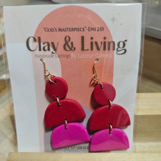 3 Tier Red & Pink Clay