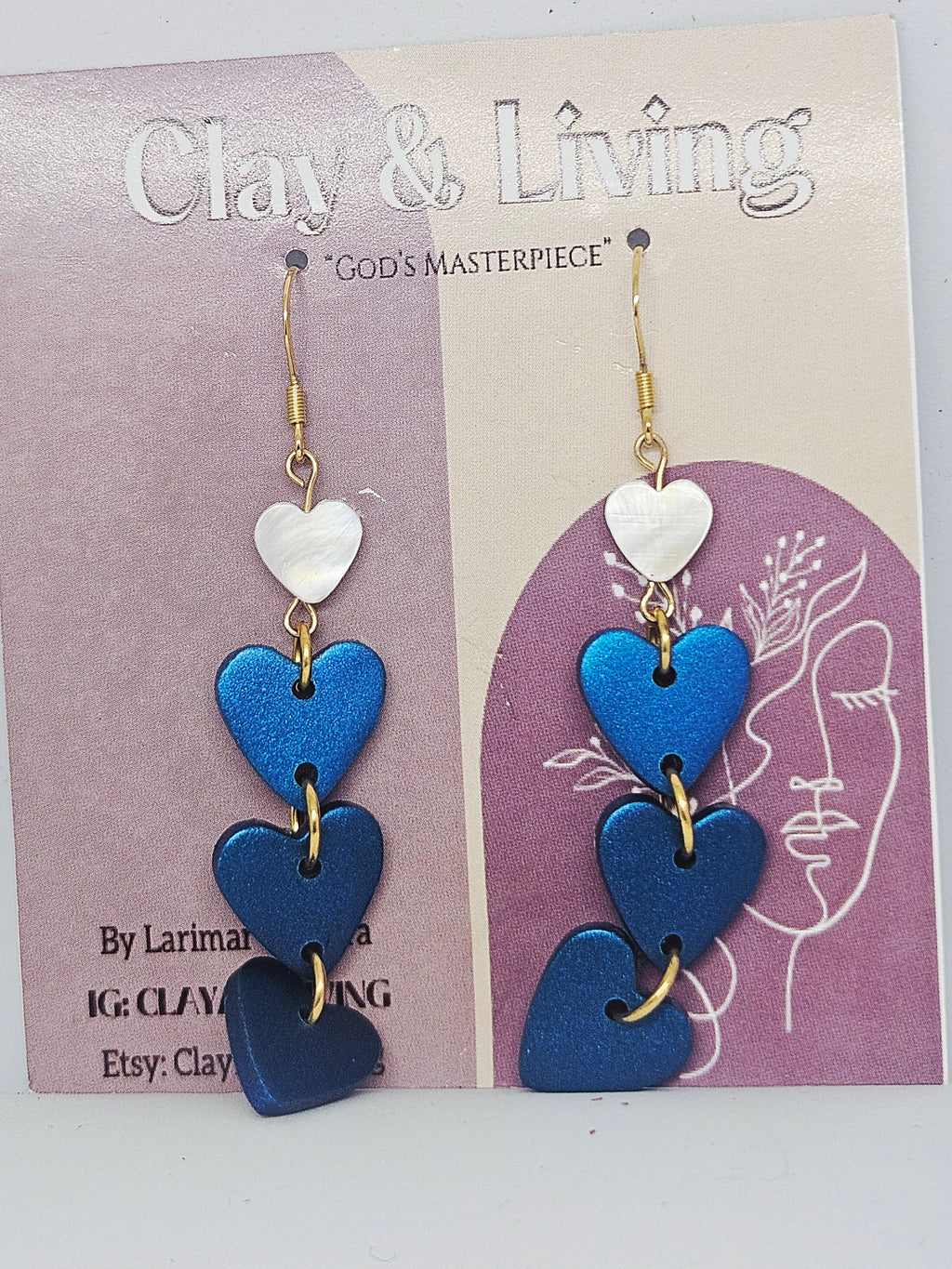 String of Clay Hearts